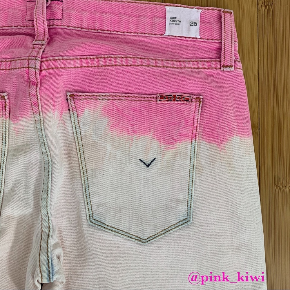 Hudson Krista Skinny Pink Ombré Crop Jeans - Picture 11 of 12